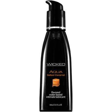Wicked Aqua Salted Caramel - Salted Caramel Flavoured Water Based Lubricant - 60 ml (2 oz) Bottle