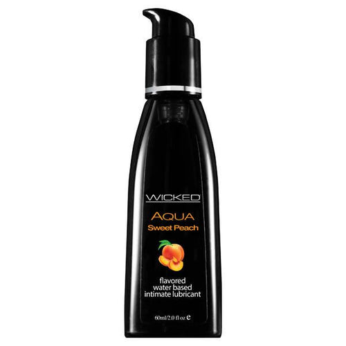 Wicked Aqua Sweet Peach - Sweet Peach Flavoured Water Based Lubricant - 60 ml (2 oz) Bottle