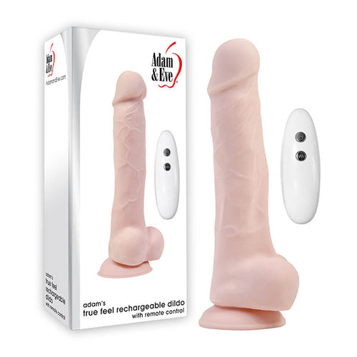 Adam & Eve Adam's True Feel Rechargeable Dildo - Flesh 17.8 cm (7'') USB Rechargeable Vibrating Dong