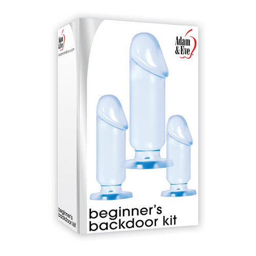 Adam & Eve Beginner's Backdoor Kit - Clear Butt Plugs - Set of 3 Sizes
