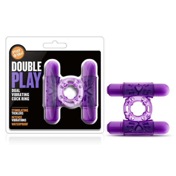 Play With Me - Double Play - Purple Dual Vibrating Cock Ring