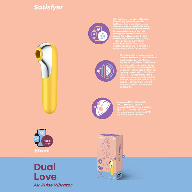 Satisfyer Dual Love YELLOW - App Controlled Touch-Free USB-Rechargeable