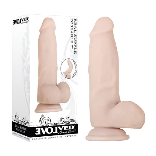 Evolved Real Supple Poseable 7'' - Flesh 17.8 cm Poseable Dong