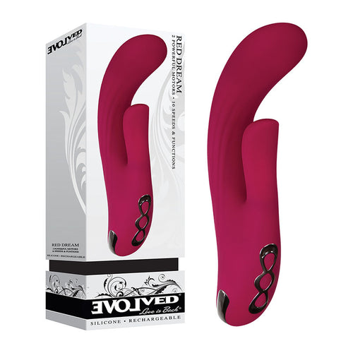 Evolved Red Dream - Burgundy Red 21 cm USB Rechargeable Rabbit Vibrator