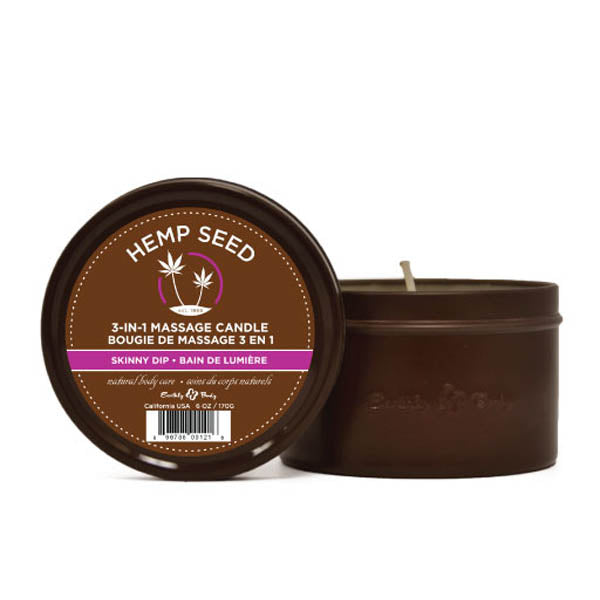 Hemp Seed 3-In-1 Massage Candle - Skinny Dip (Vanilla & Fairy Floss)- 170 g