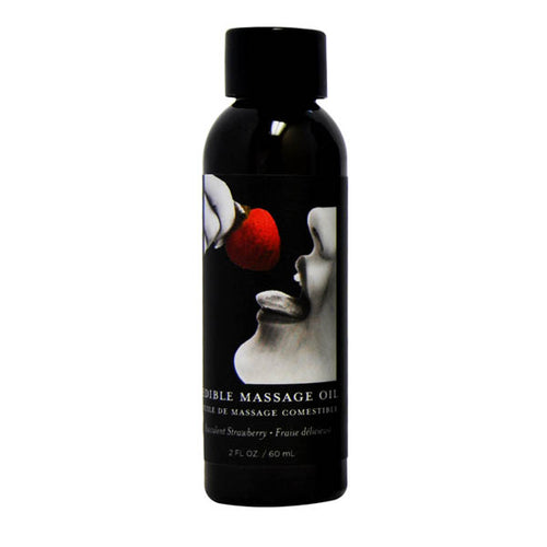 Edible Massage Oil - Succulent Strawberry Flavoured - 59 ml Bottle