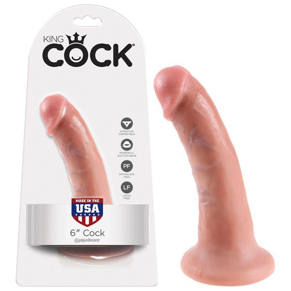 King Cock 6'' Cock - Flesh 15.2 cm (6'') Dong