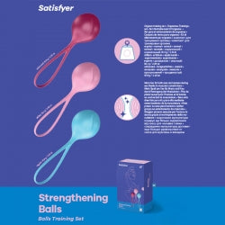 Satisfyer Loveballs 1 - Coloured Weighted Kegel Balls - Set of 3